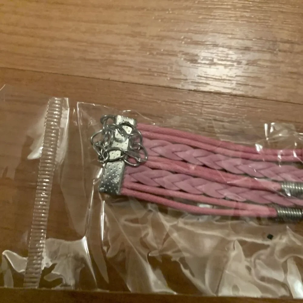 Girls Braided Bracelet Pink